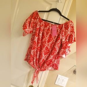 Nwt * Luckymore * Off Shoulder Tie Front Top